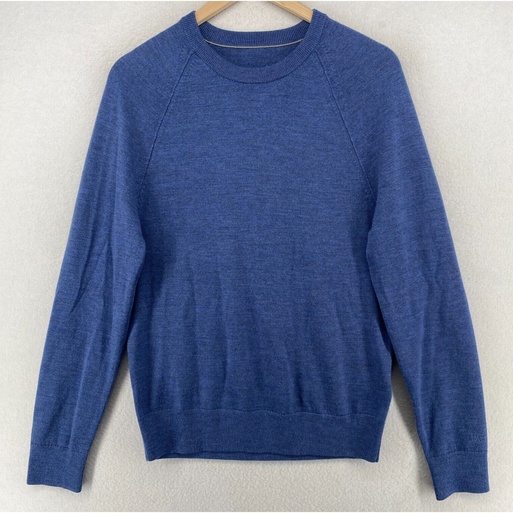 BANANA REPUBLIC Sweater Mens S Extra Fine Merino Wool Jumper Pullover Blue